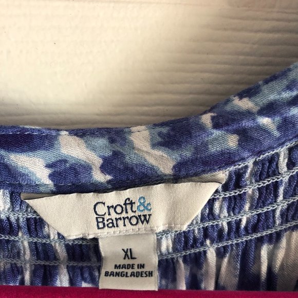 Croft & Barrow XL Blue Lightweight Boho Tunic - Picture 3 of 3